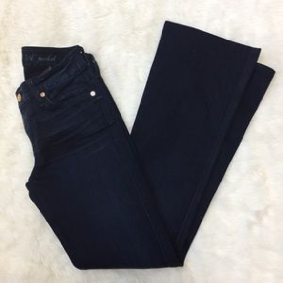 7 For All Mankind Denim - 7FAM A-Pocket Gold Embroidered Boot Cut Jeans 26